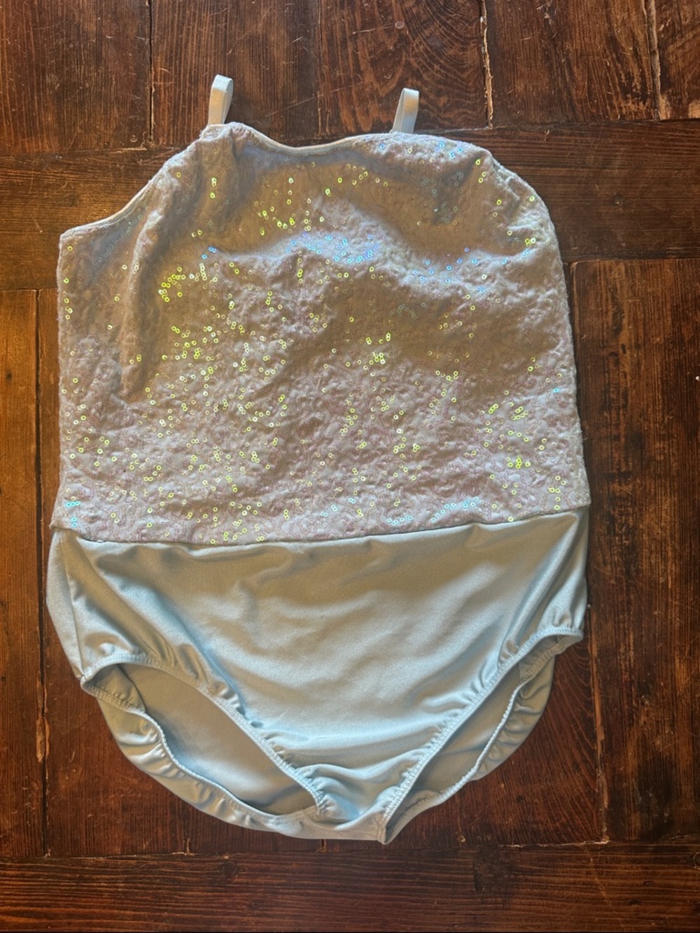 Revolution Light Blue Sequin Leotard. Size XXLC